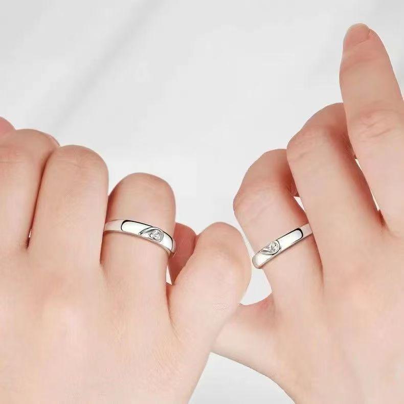 Eternal Love Moissanite Couple Rings: Silver Bands for Men & Women - Perfect for Proposals, Birthdays, or Valentine's Day.