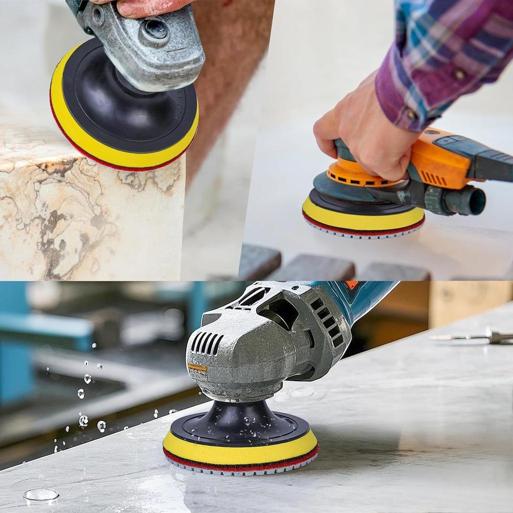 20 Pack 4 Inch Diamond Polishing Pads, Granite Polishing Pads Kit With 5/8''-11 Backer Pad, 50-6000 Grit Wet/Dry Polishing Pads For Marble, Concrete,