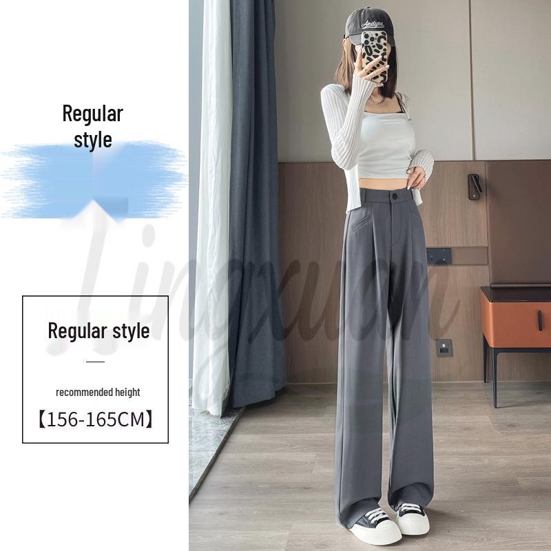2026 Autumn Women's Wide-Leg High-Waisted Drape Slimming Straight-Leg Pants
