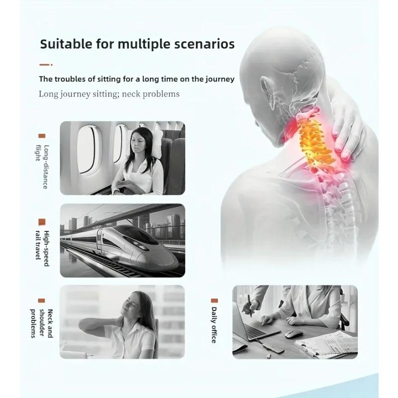 Portable Foldable Inflatable U-Shaped Neck Pillow Lightweight Travel Pillow for Car Airplane Neck Waist Support Cushion