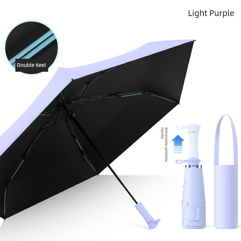 Double-Ribbed Telescopic Handle Umbrella 50% off with Colorful Coating, Sunshade Umbrella, Compact Sun and Rain Umbrella, Promotional Umbrella