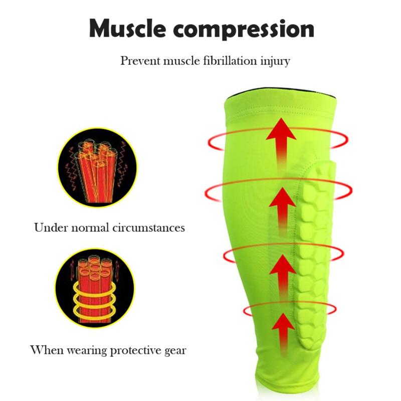 1Pcs Gym Sport Guard Protector Soccer Honeycomb Anti-crash Leg Calf Sleeve Compression Cycling Running Leg Warmers