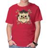Unisex Crew Neck T-Shirt Hedgehog Of Leaves Graphic Short Sleeve Casual Tee