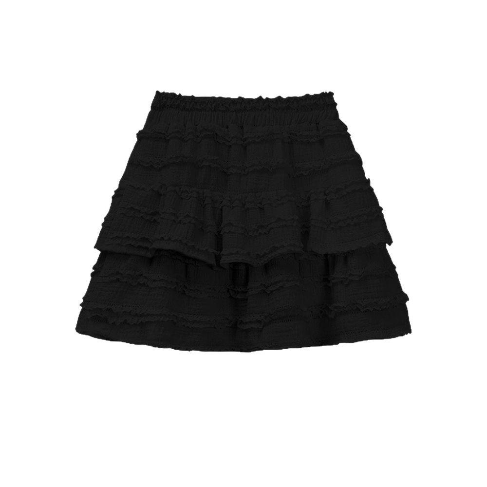 Women's Black Puffy High-Waist Ballet Skirt - Summer 2025 Fashion, Anti-Exposure