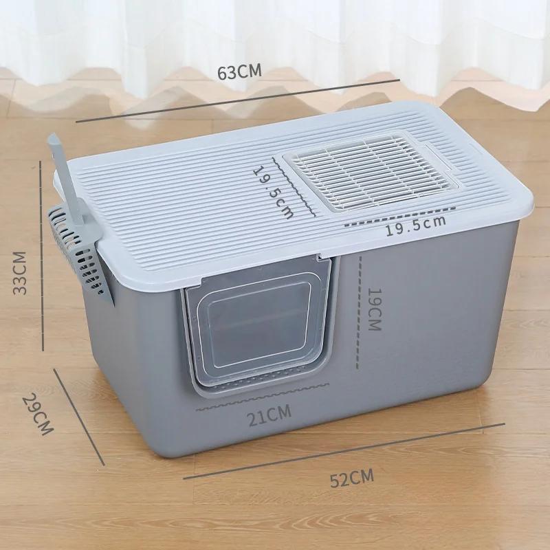 Large Space Pet Cat Litter Box Fully Enclosed Large Anti-splash and Odor-proof Feces Box Totally Closed Cat Toilet Cat Supplies
