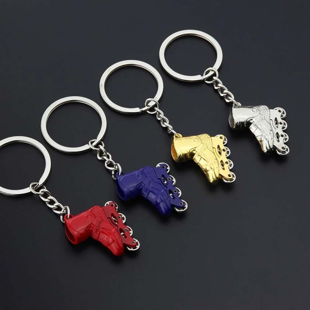 Ring Keyring Bag Holder Roller Skate Key Chain Skating Pendant Single row skating Skate Key Chain