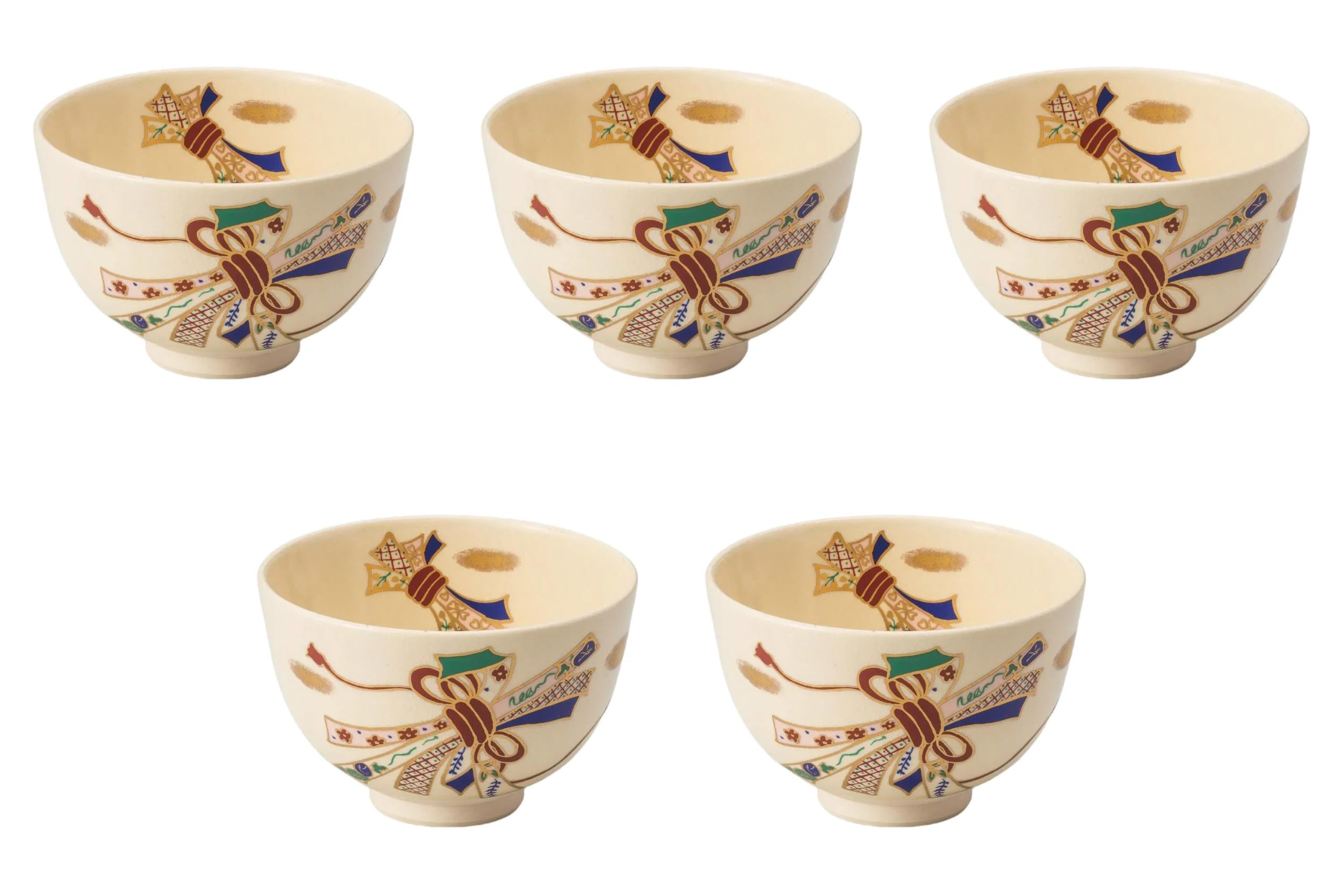 

Set of 5 Ninsei Knot Matcha Bowls x Matcha Bowls Setomonohonpo [12 7.5cm]