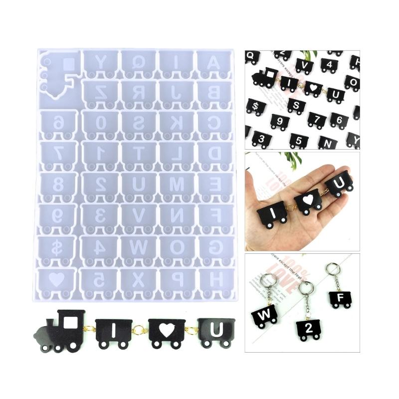 Resin Keychain Earrings Molds DIY Alphabet Number Casting Mold Jewelry Craft Making Tools for Making Hanging Ornaments