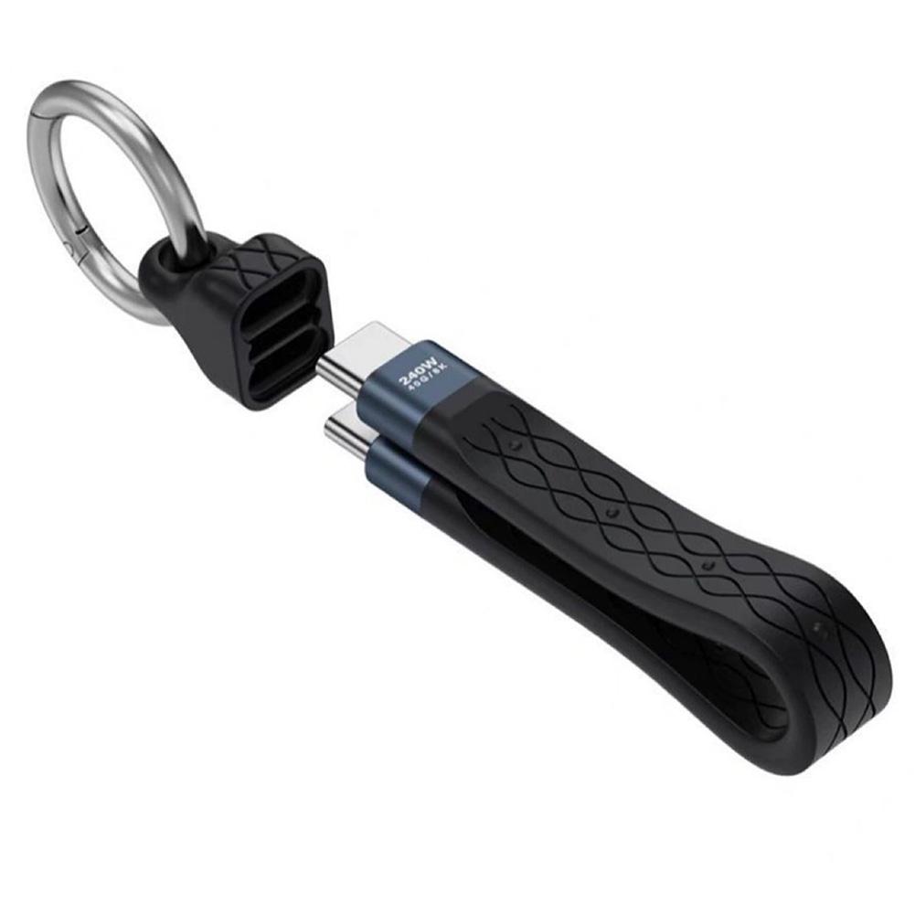 PD240W super fast charging Data Transfer Keychain Cord dual type-c interface Mobile phone charging cable For Samsung Android