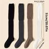 Women's Knee-High Socks - High Elasticity Thin Long Stacked Solid Color Polyester Stockings, All-Season Machine Washable