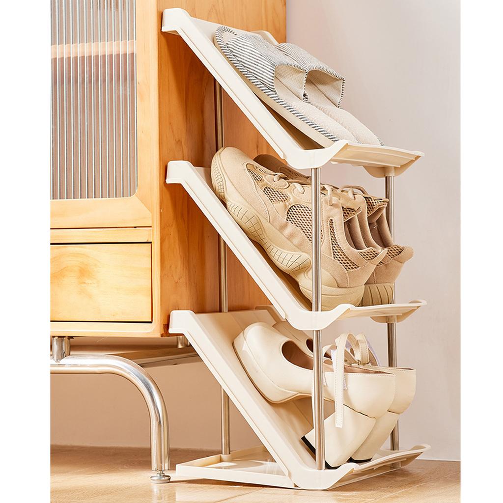 Slant Shoe Storage Stand Space Saving Multilayer Shoe Rack Organizer Small Footwear Shoes Shelf