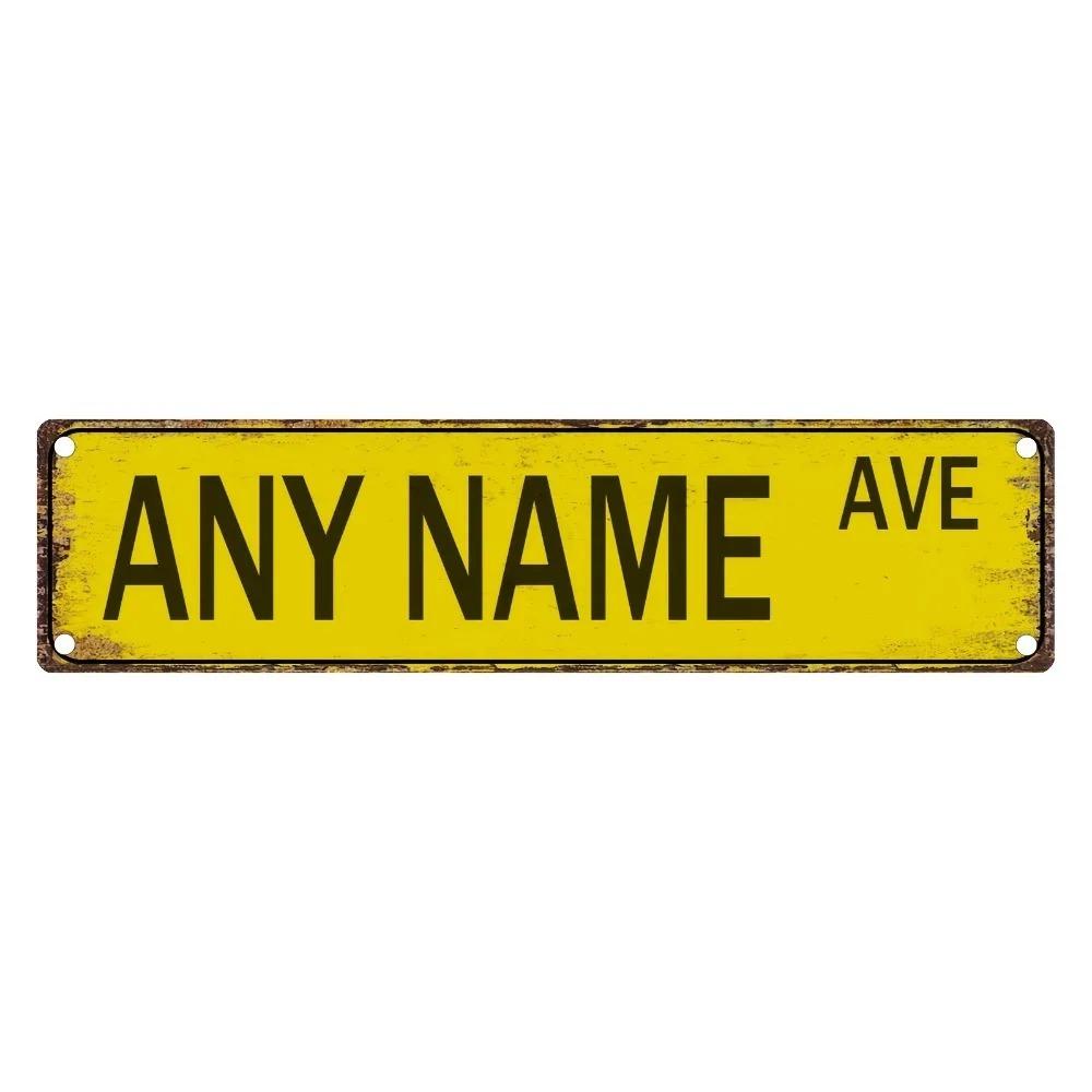 Personalized Retro Street Sign 15.75x3.94in Custom Metal Foil Wall Decor