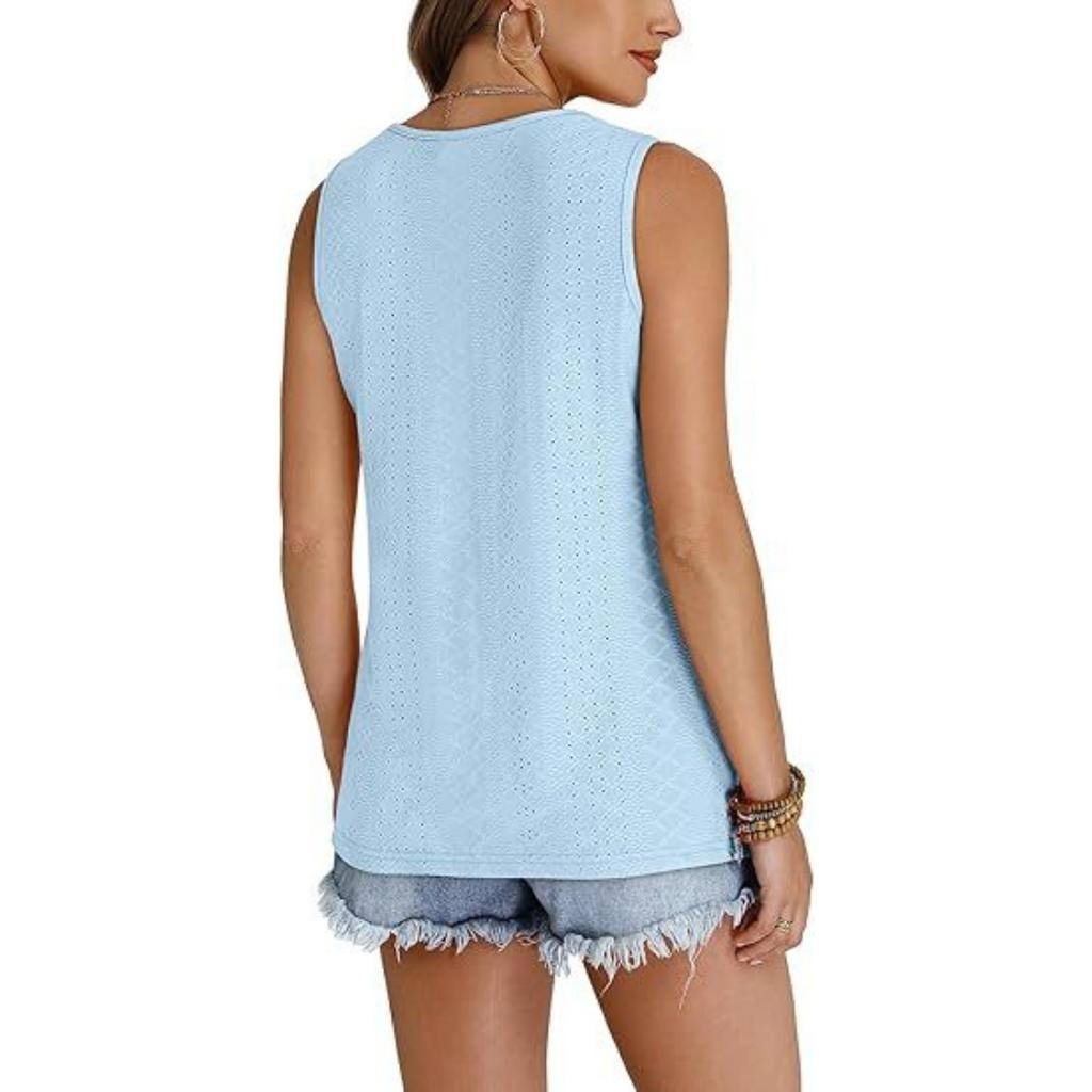 Women's Solid Color V-neck Loose Sleeveless Tank Top T-shirt  Spring Summer New Arrival, Leisure Leisure Trade for Europe America