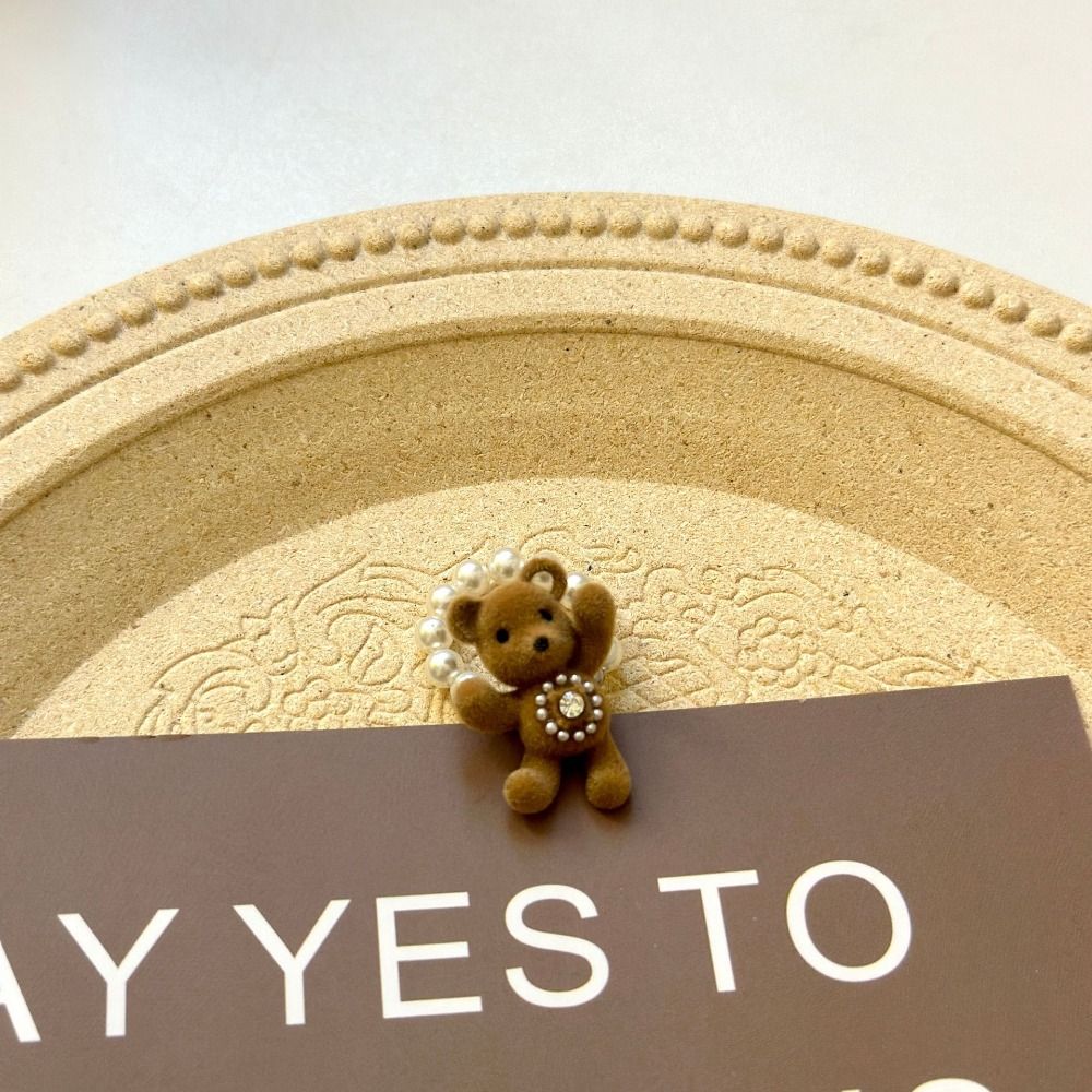 Sweet Bear Pendant Necklace Funny Sweet Choker Cute Flocked Bear Necklace  Sweater Chain