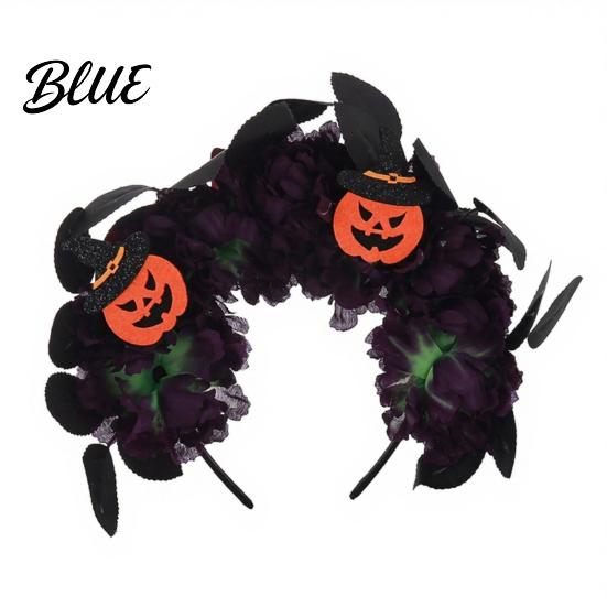 Halloween Party Hairband Floral Headband Handmade 3D Shape Widened Fit Colorful Flower