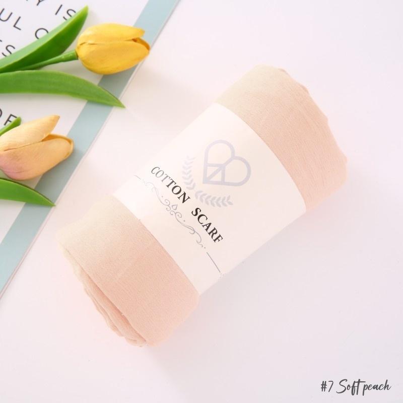 Fancy Fine Pleated Rayon Cotton Scarves Micro Crinkle Soft Cotton Long Shawl Factory Hemming Cheap Price Hijab