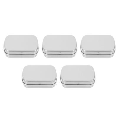 5Pcs Iron Storage Boxes Rectangular Flip Lid Small Tin Box for Candy USB Drive Keys Cigarette Gifts Spice Accessories Organizer