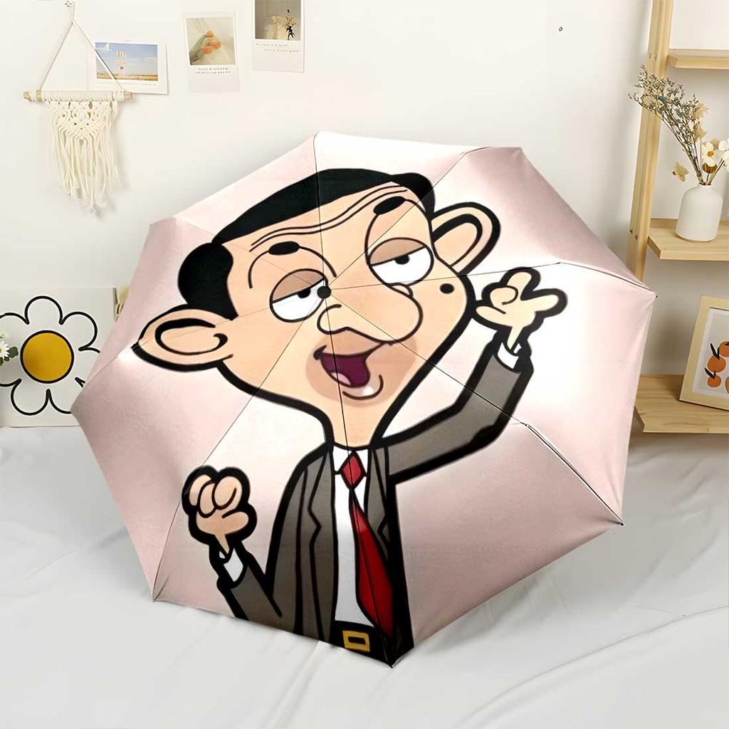 Mr. Bean's Adventure Portable Automatic Umbrella with 8-Rib Foldable Design All-Season Travel Elegant Umbrella