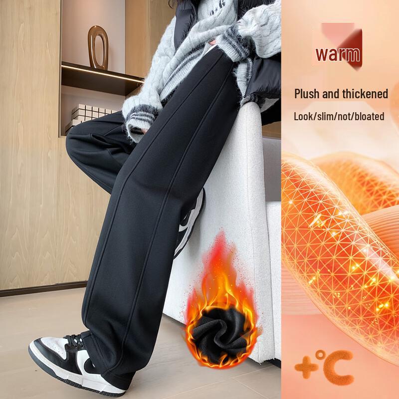 Hstyle Women's Fleece-Lined Wide-Leg Pants