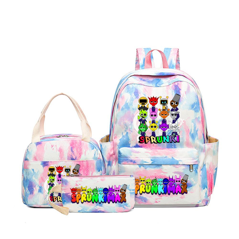 3D New Game Rhythm Box Sprunki School Bag Backpack Elementary and Secondary School Backpack Crossbody Bag Pencil Bag