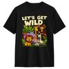 T-Shirt Lets Get Wild Safari Animals Wildlife Jungle Novelty Pure Cotton Tee Shirt Short Sleeve  T Shirt Round Neck Tops