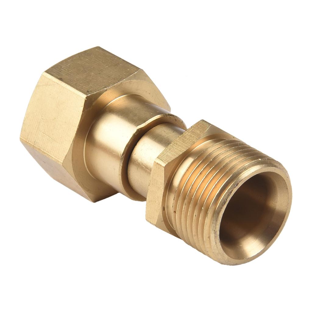 Brass Pressure Washer Hose Adapter M22 14mm Swivel Joint Connector Designed to Reduce Hose Twisting and Stress