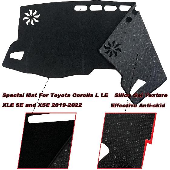 Dash Mat Cover for Corolla Sedan   Interior Center Console Dashboard Accessories Compatible with Toyota Corolla Sedan L LE SE XLE XSE     (Black Rim)