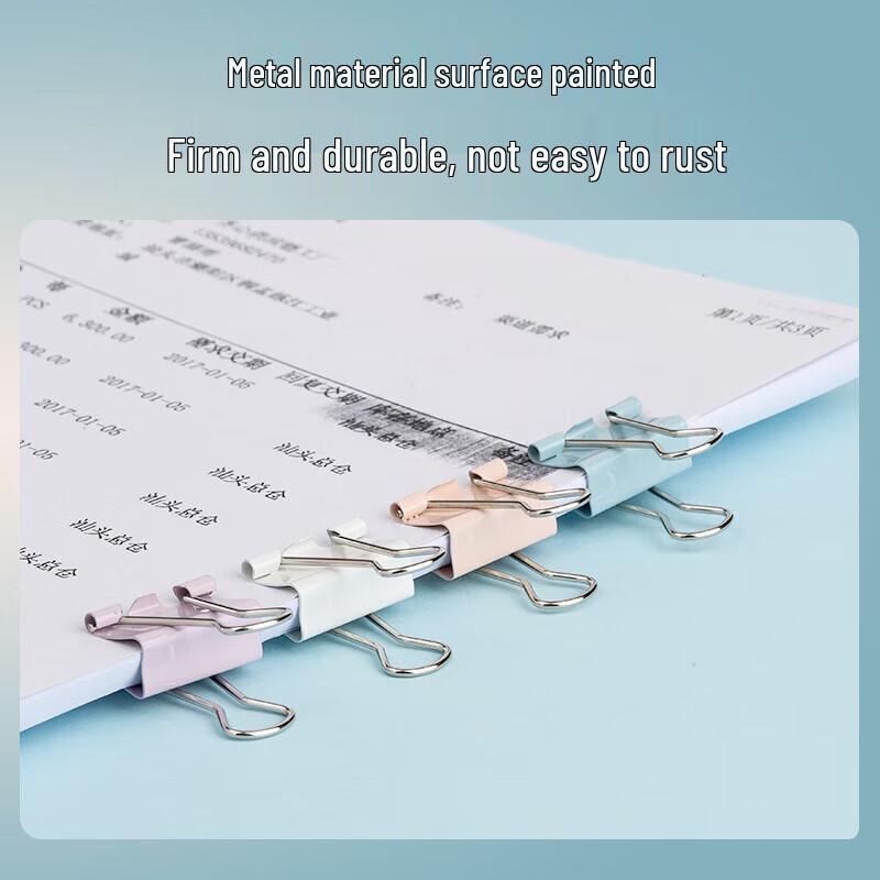 Qixin B4071 Morandi 50mm Binder Clips, 12-Pack