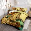 Three-piece Digital Printing Quilt Cover Set with Seaside City Scenery