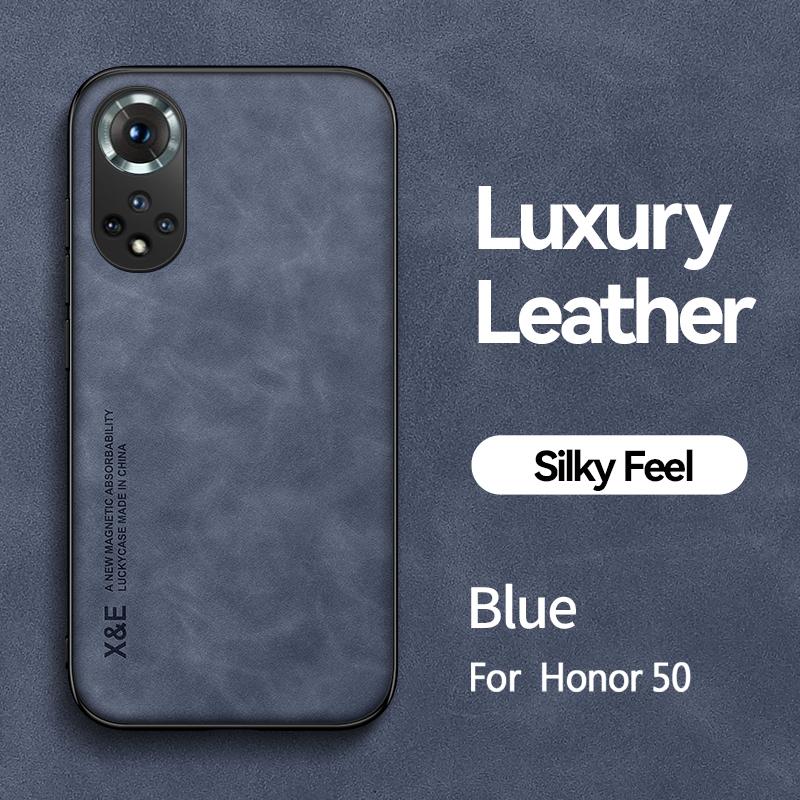 

Чехол для Honor 20 30 50 60 70 Pro Магнитный держатель Кожаный Противоударный Чехол для телефона Для Honor 10i 20S 20i Мягкий Силиконовый Чехол на заднюю панель For Honor 70 Pro синий