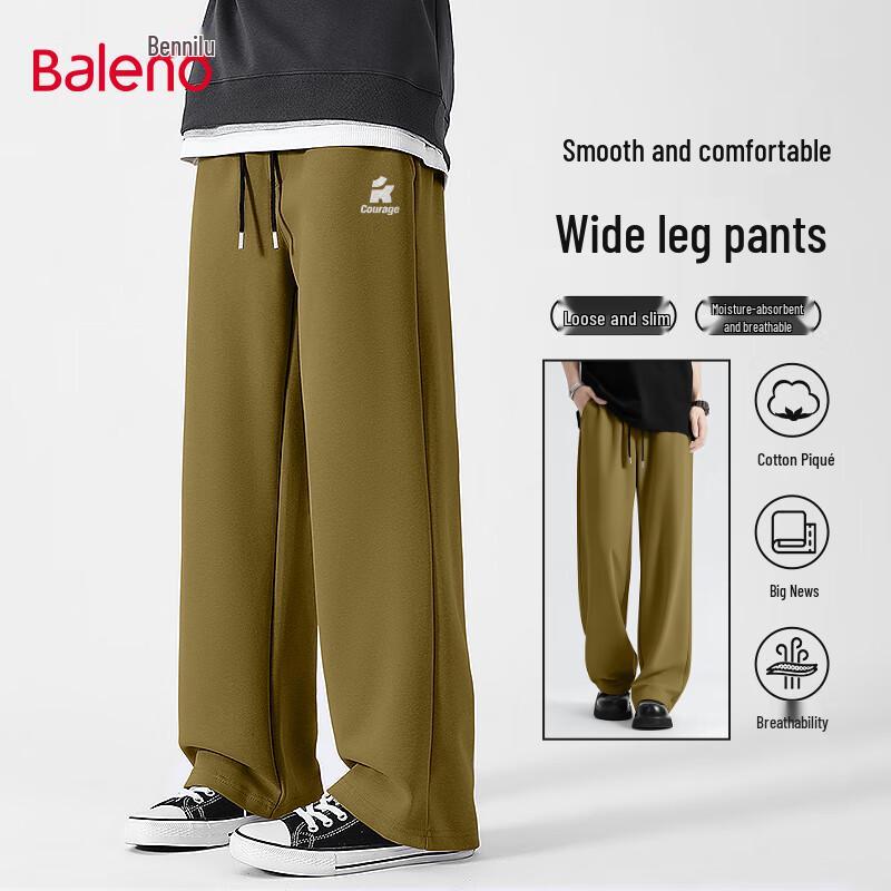 Baleno Men's Heavyweight Loose Fit Cotton Blend Casual Pants