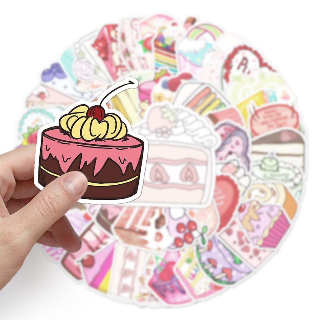 50 Cakes Doodle Personality Cartoon Small Fresh Dessert DIY Skateboard Water Cup Suitcase Sticker Waterproof