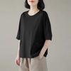 Foreign Pocket Design Sensual Versatile Short-sleeved Top Summer New Crew Neck Women's Clothing