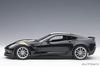AUTOart 1/18 Scale Chevrolet Corvette C7 Grand Sport Black with White Stripes and Yellow Hash Marks