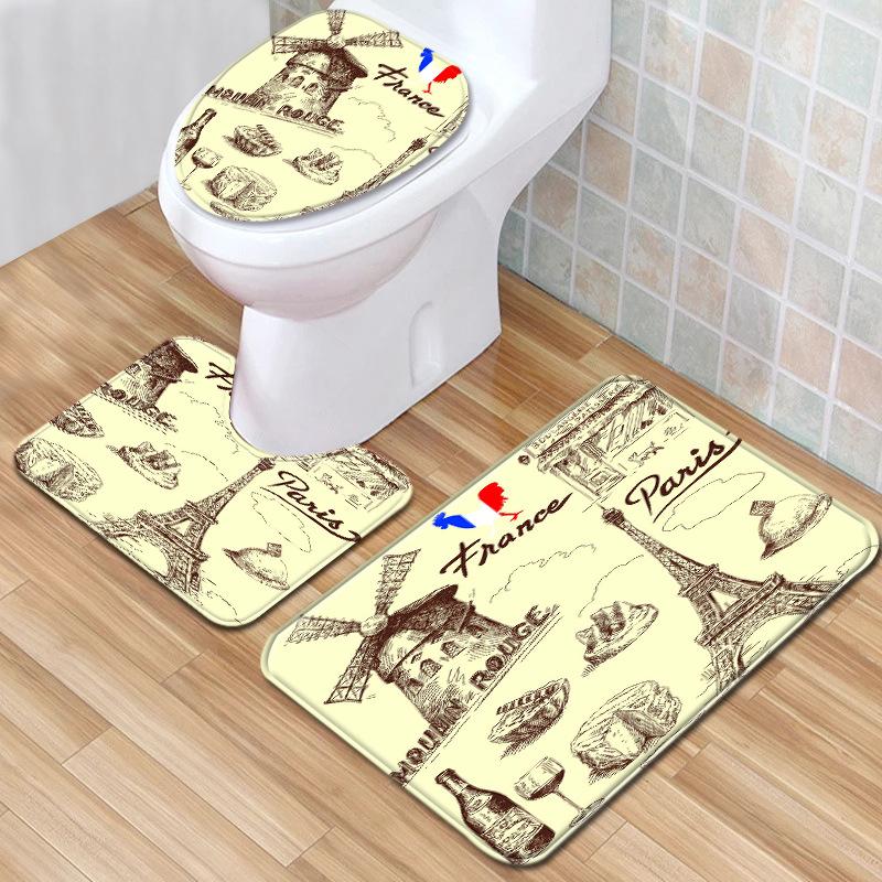 Tower-Fußmatte, Badezimmermatte, WC-Dreiteiler