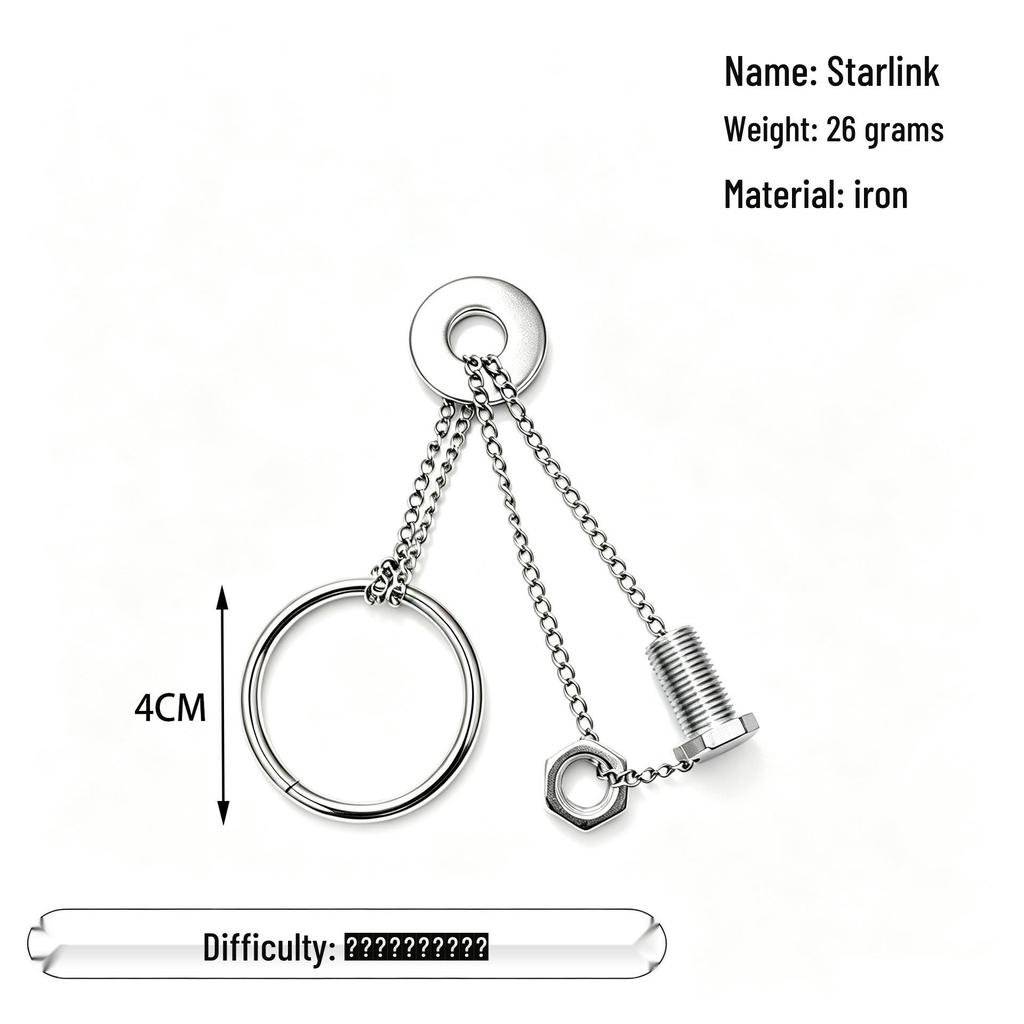 Zinc Alloy Kongming Puzzle Lock: Disentanglement Ring Educational Toy