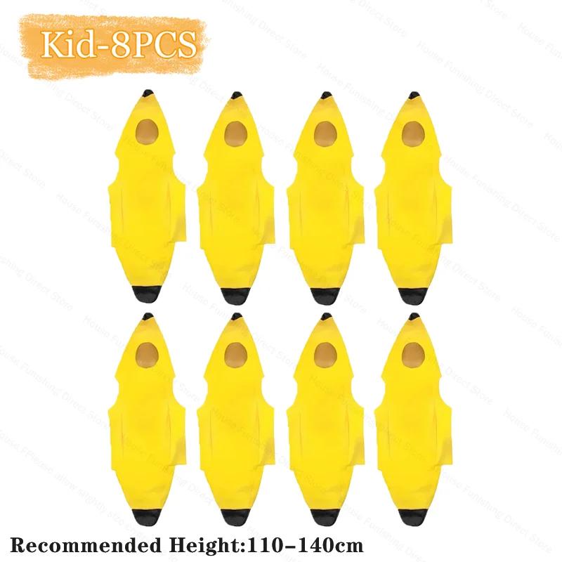 Child/Adult Unisex Funny Banana Costume Yellow Costume Light Halloween Fruit Fancy Party Holiday Dance Dress Costume Decorations