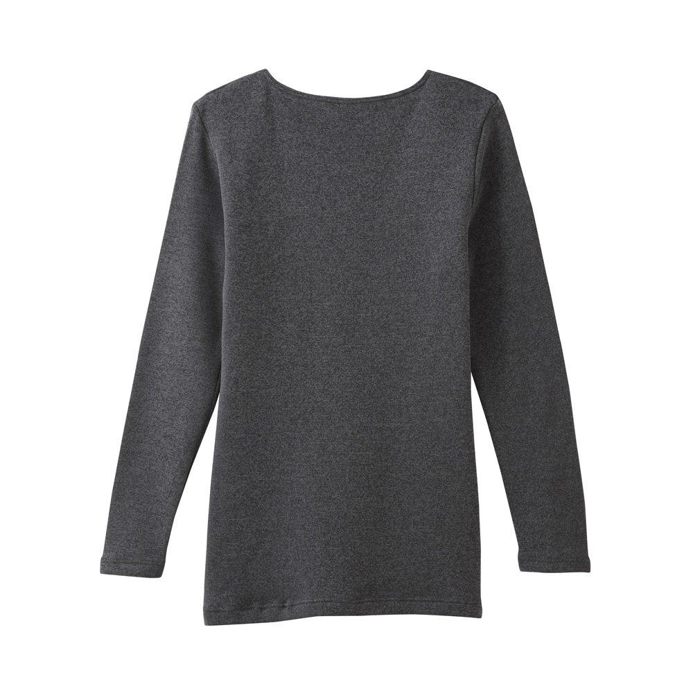 Gunze MH5646 Hot Magic Inner Cold Made in Black Size L Women's Shirt, Weather-Proof, 3/4 Sleeve, Japan, Motif,