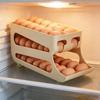 Double Layer Rolling Eggs Storage Container For Fridge With Automatic Slide Out Designs And Protective Eggs Trays