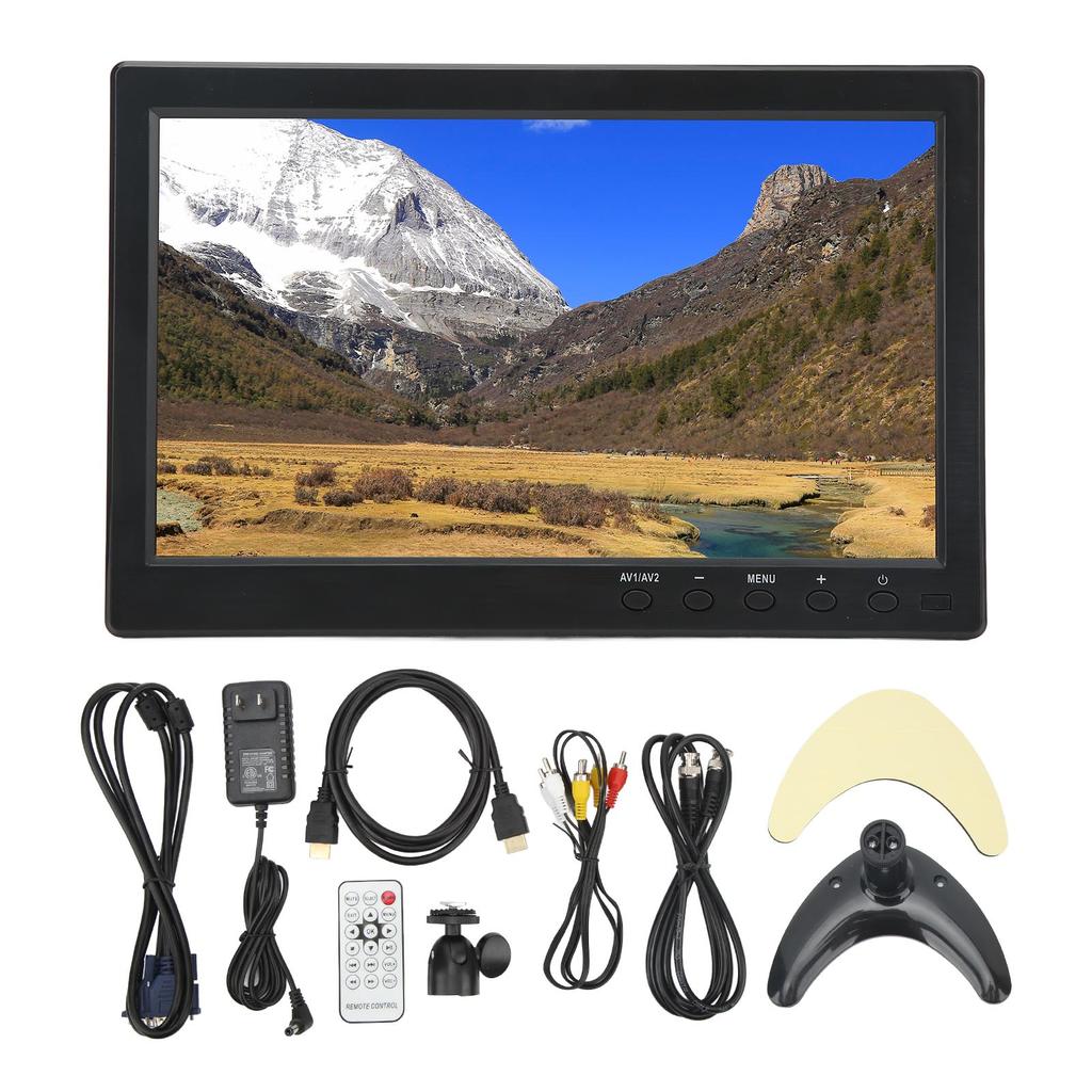 10.1 Inch TFT LCD Monitor Portable HD Color Screen Display with VGA AV BNC USB DC HD Multimedia
