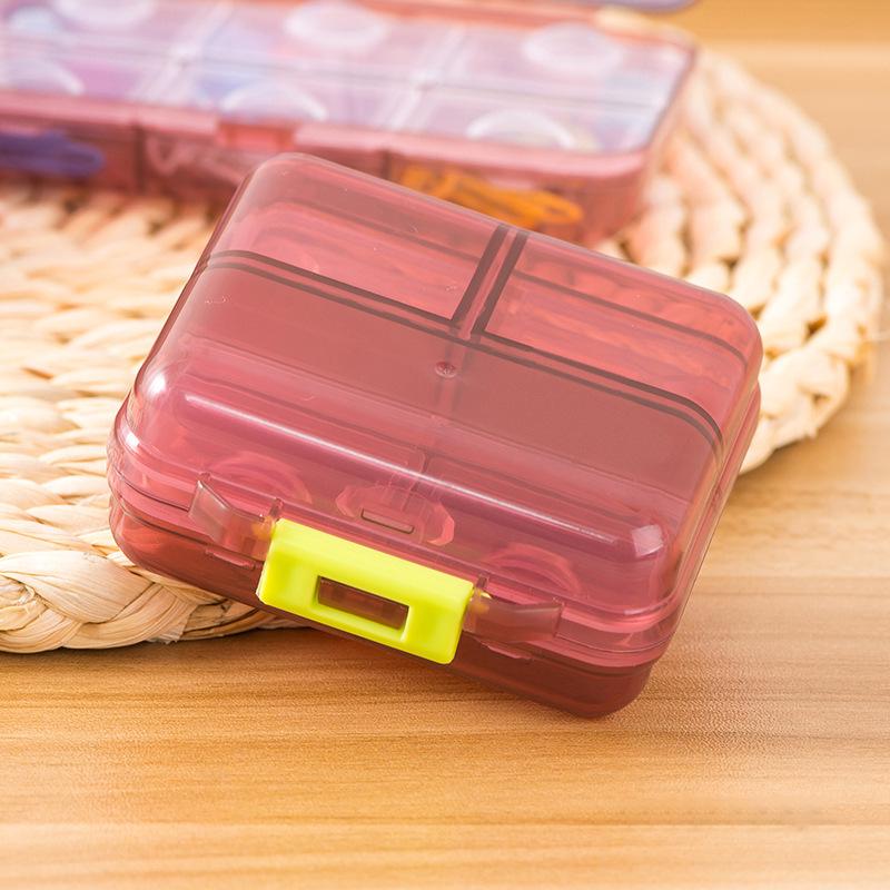 Portable Weekly Pill Organizer Box with 8 Compartments for 3x Daily Medication
