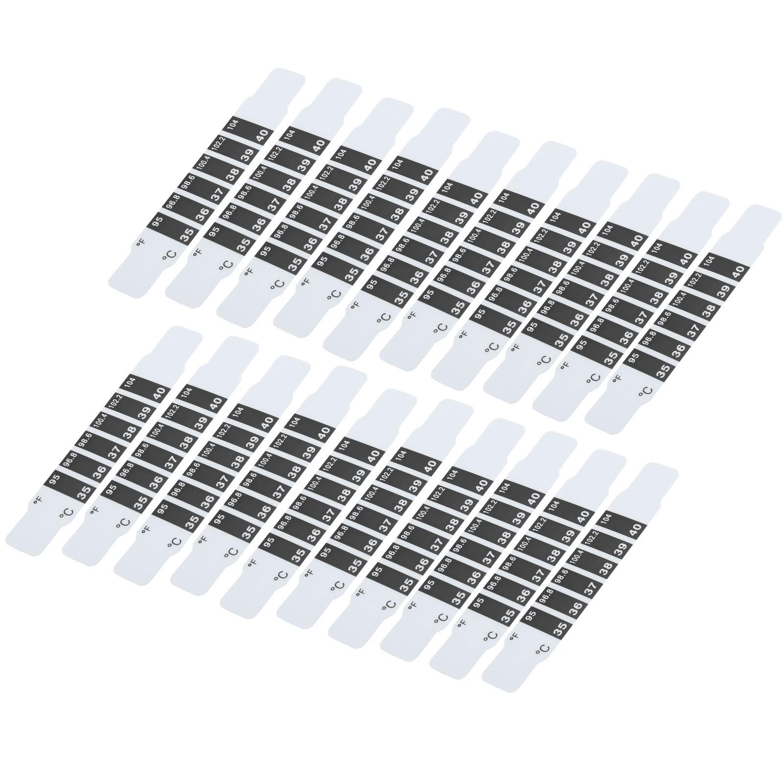 

20 шт. полосок для лба, многоразовая полоска-термометр для измерения температуры при лихорадке