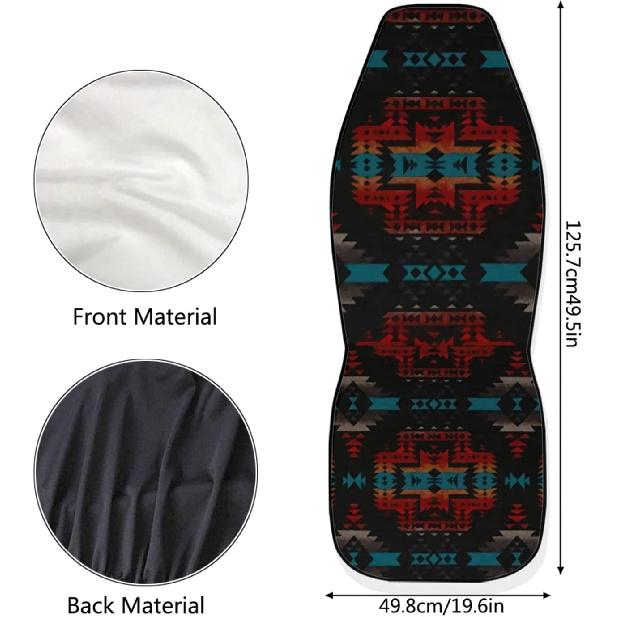 Dreaweet Navajo Print Car Seat Covers for Men Women Southwest Pattern Front Seat Protector Cover Full Set of 2pc Universal Size for Car, Truck or