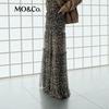 MO&Co. A-line Leopard Print Mulberry Silk Skirt