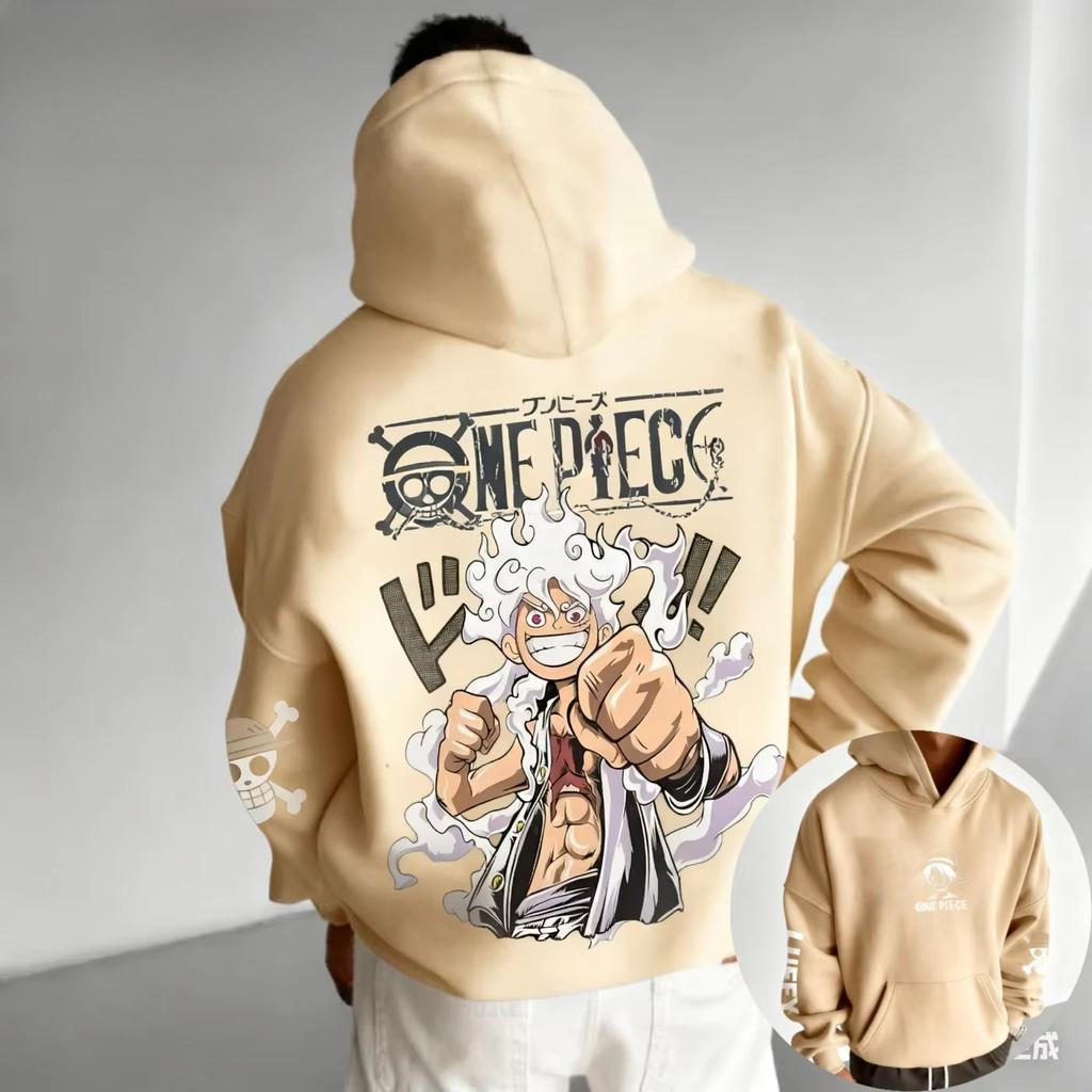 Anime One Piece Gear 5 Nika Luffy Hoodie Unisex Harajuku Hip Hop Punk Übergroßer Hoodie Locker Gemütlich und Vielseitig