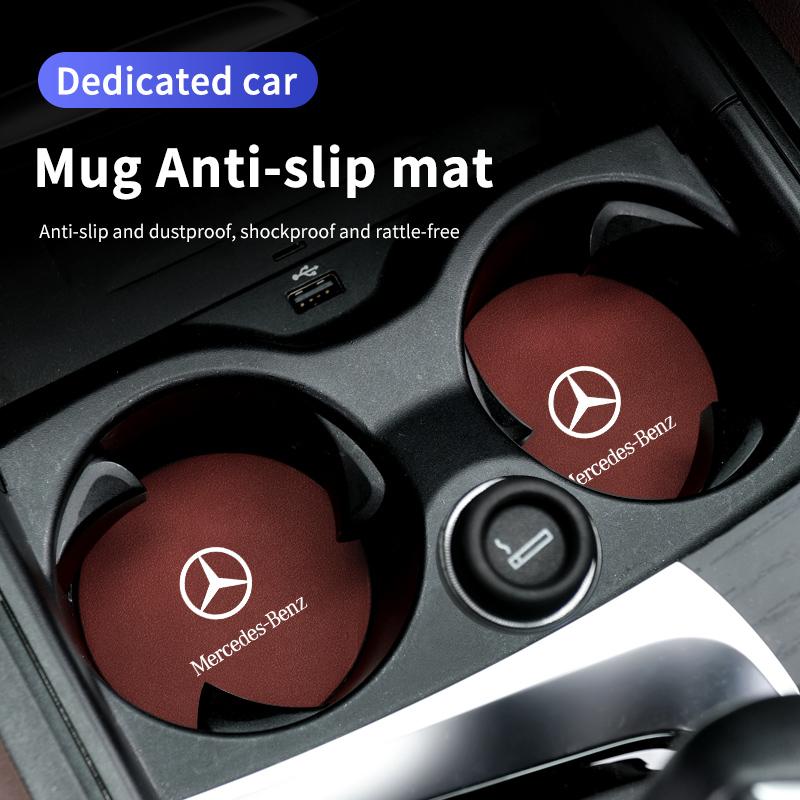CRB1 Car Coaster Water Cup Bottle Holder Anti-slip Pad Mat Interior For Benz W202 W212 W126 W140 W168 W177 CLS GLE GLC GLS CLA