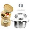 [Supervised by a Culinary Researcher] CORKAS Deep Bamboo Steamer, Handmade, Includes 50 Steamer Paper Sheets, Commercial Use, 21cm, with Pot