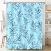 Stylish Blue Leaf Pattern Shower Curtain For Bathroom Decor Waterproof Fabric Shower Curtains In Multiple Sizes