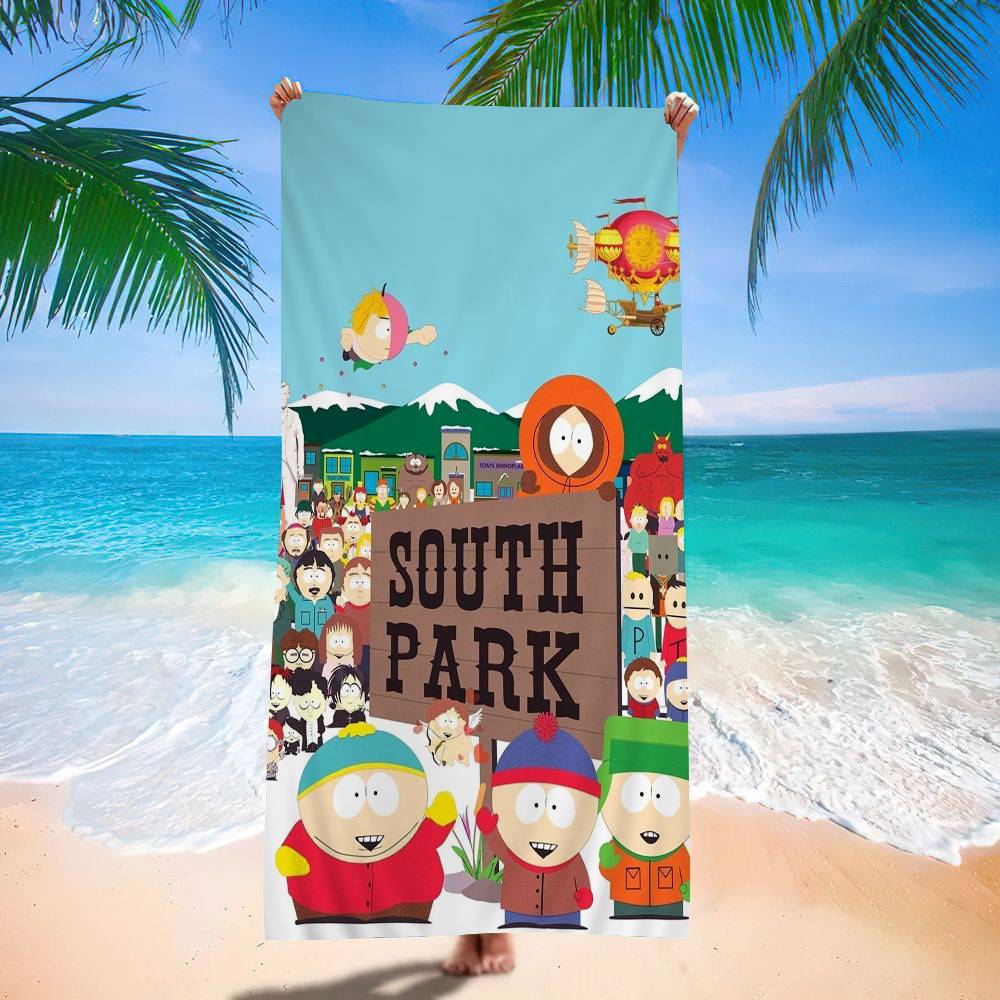 South Cartoon Parkes Classic Movie Bath Towel Microfiber Soft Water Absorbing Breathable For Girl Kids Decorative Beach Towel