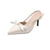 2025 Summer New Fashion Pointed Satin High Heels Brand Design Butterfly Decoration Party Dress Temperament Stiletto Sandals